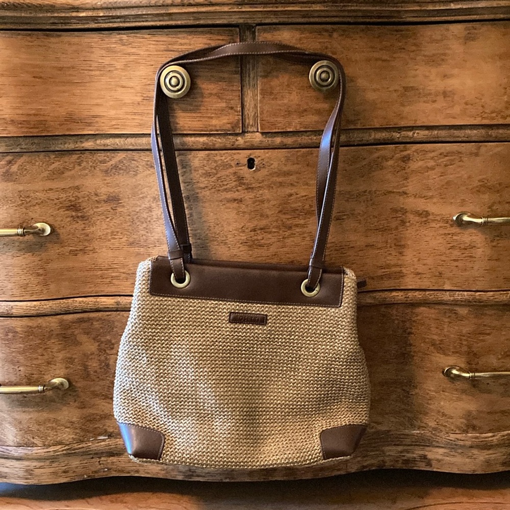 Rosetti Woven Tan and Brown Shoulder Bag